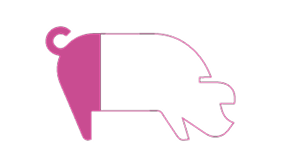 Pig contour with back part highlighted